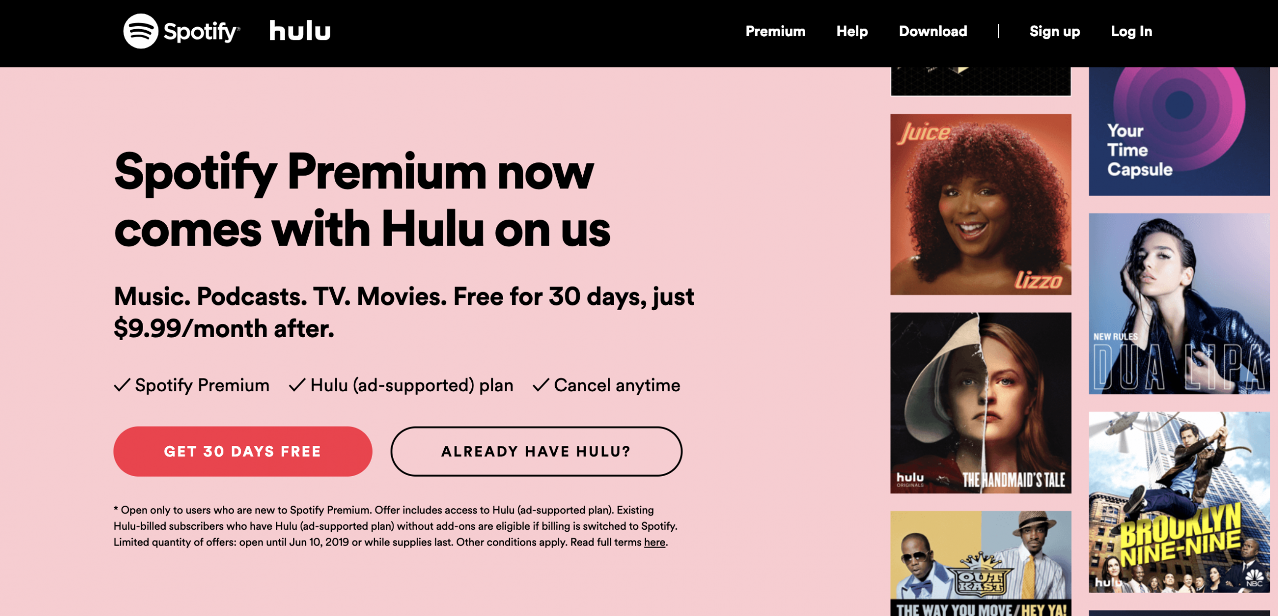 Get hulu free with spotify